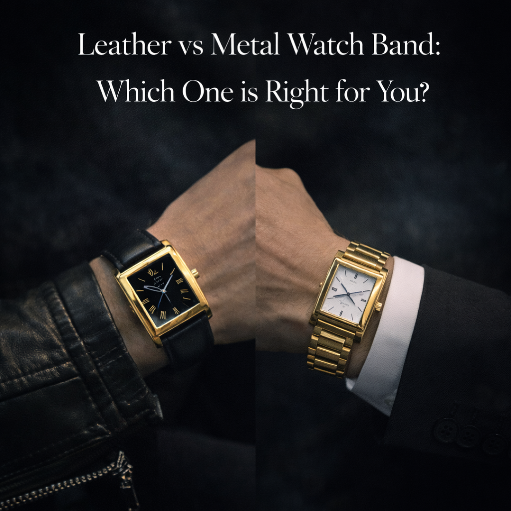 dress watch leather or metal band Leather vs. Metal Deciding Between Watch Bands Thomas Earnshaw