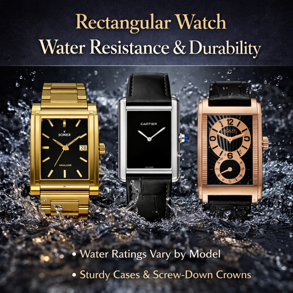 Rectangular Watch Water Resistance & Durability