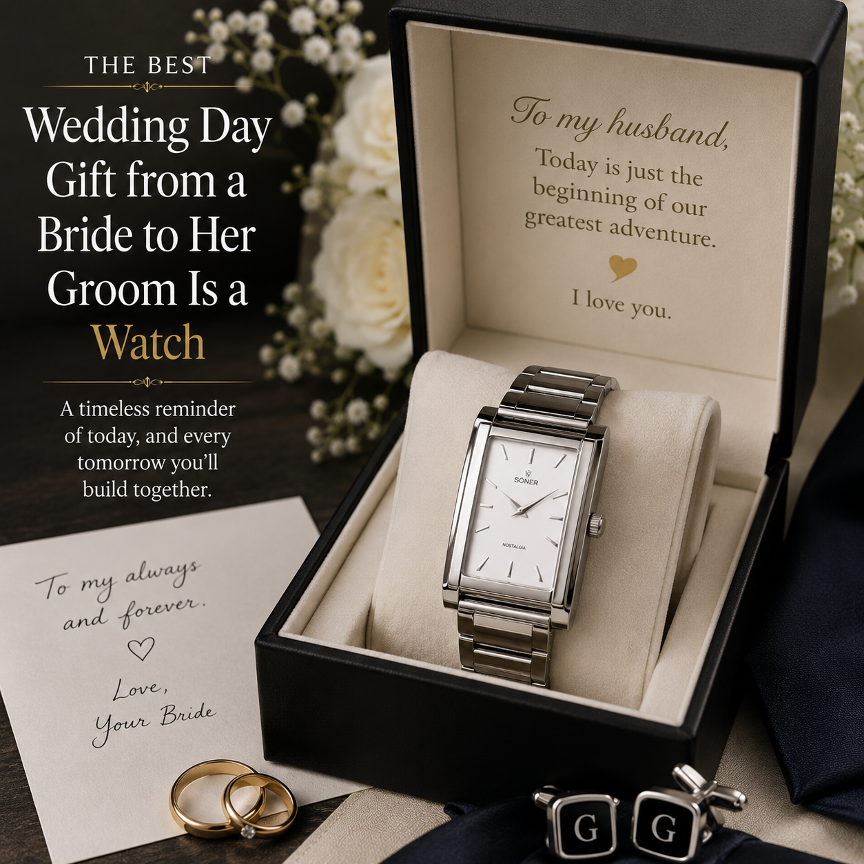 The Best Wedding Day Gift from a Bride to Her Groom Is a wrist watch