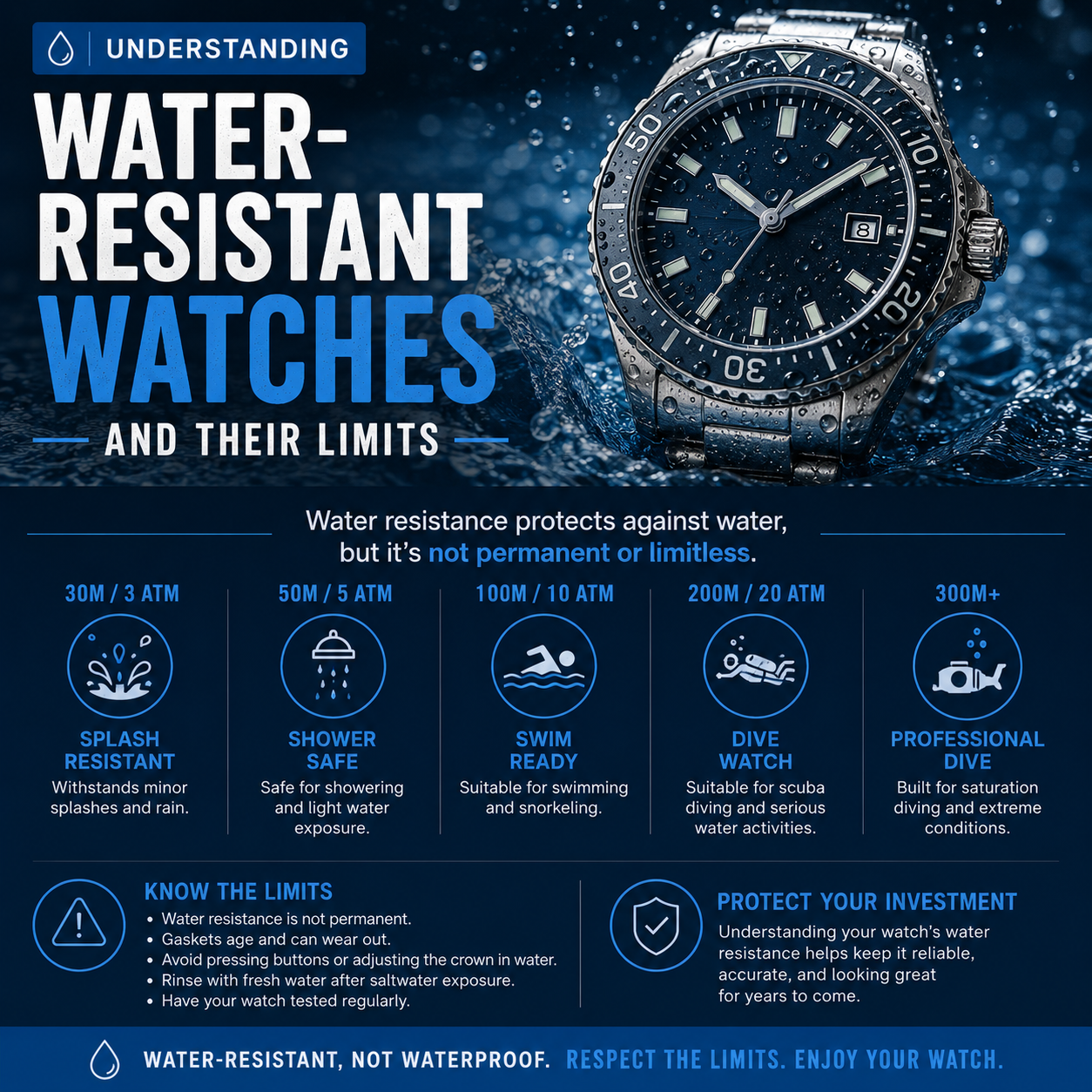 What Is a Water-Resistant Watch? ATM Ratings Explained