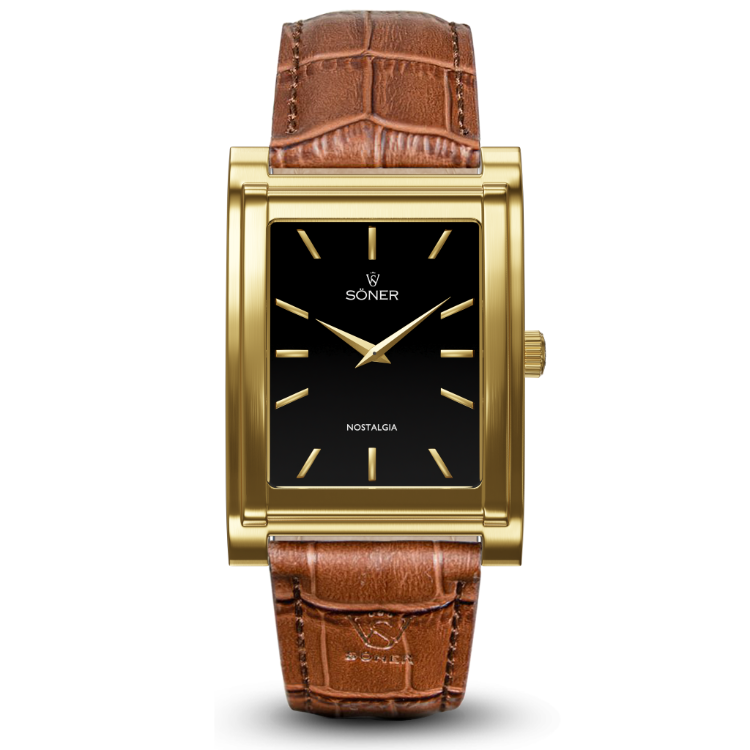 Nostalgia Monaco: Brushed Gold with Black Dial | Söner Watches