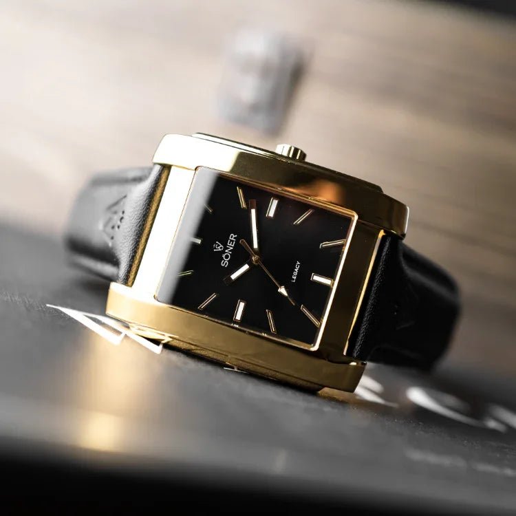 Polished Gold Rectangular Watches | Söner Watches
