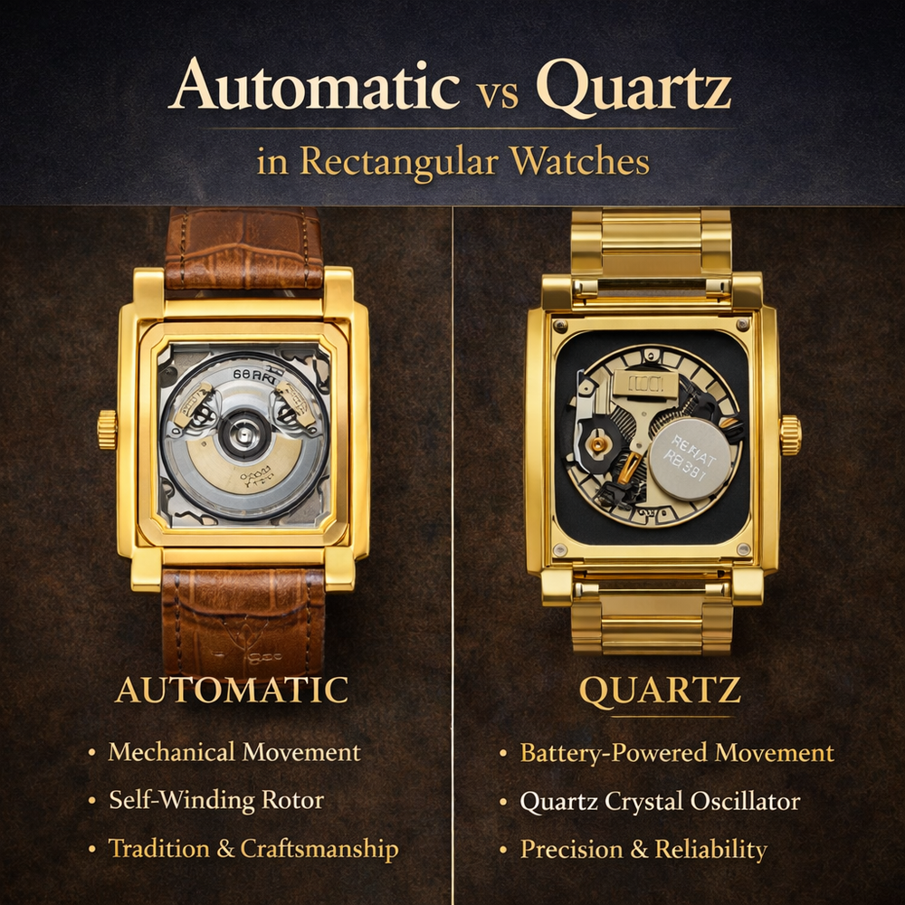 Automatic vs Quartz Rectangular Watches Compared
