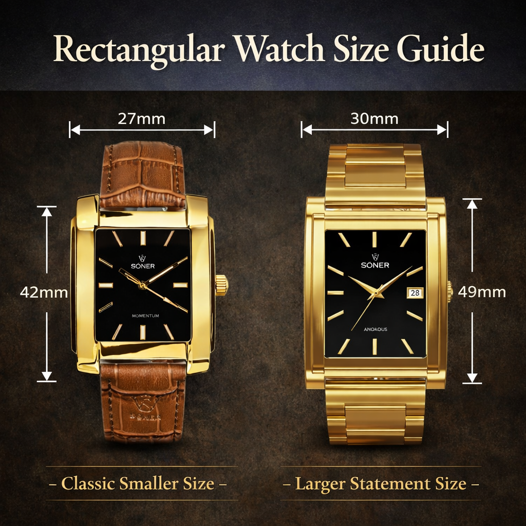 Rectangular Watch Size Guide (Width, Height and Lug-to-Lug)
