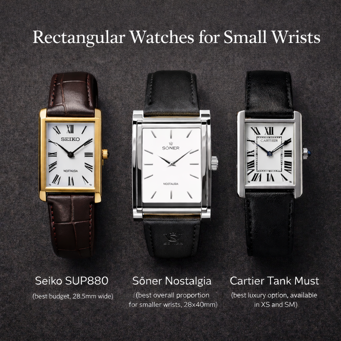 Best Rectangular Watches for Small Wrists: Sizing Guide