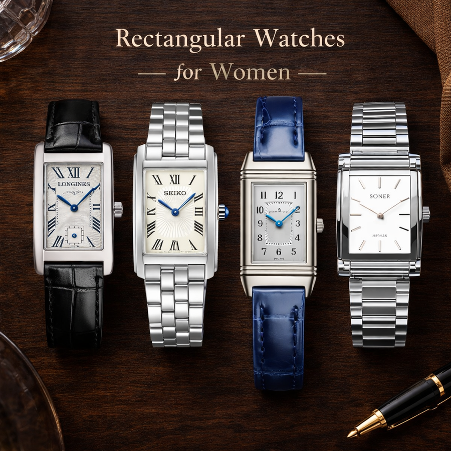 Best Rectangular Watches for Women: Cartier to Söner