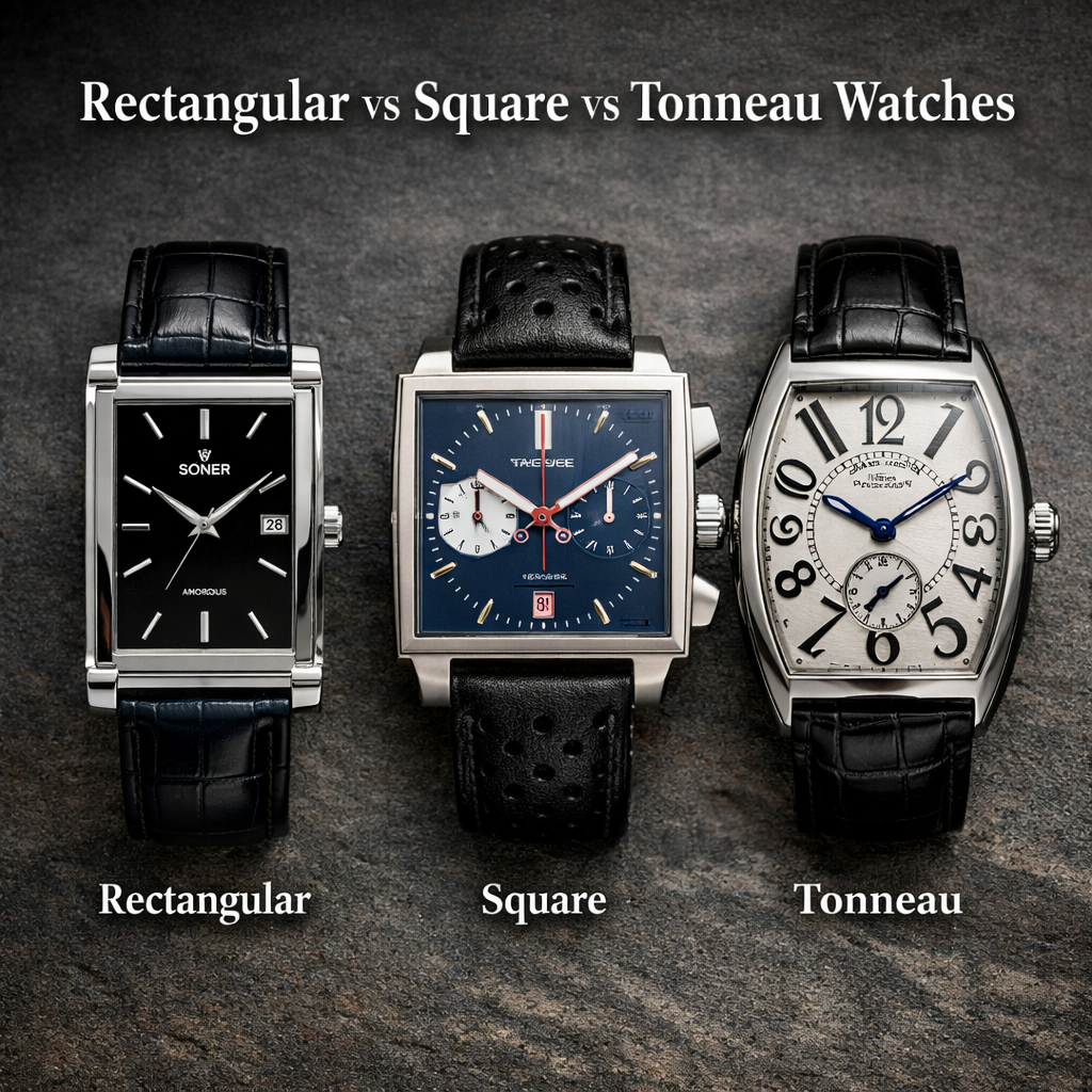 Rectangular vs Square vs Tonneau Watches: What's the Difference?
