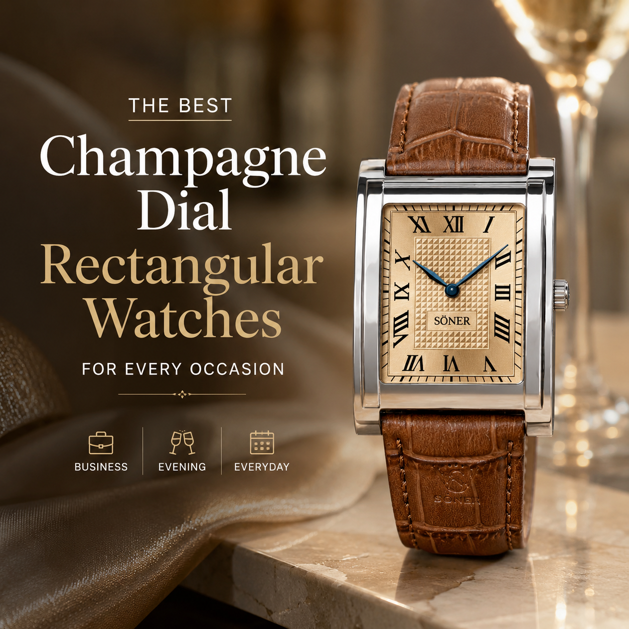 The Best Champagne Dial Rectangular Watches