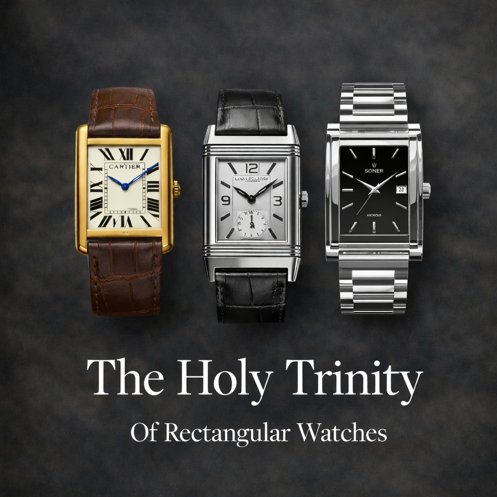 The Holy Trinity of Rectangular Watches: Cartier, LeCoultre & Söner
