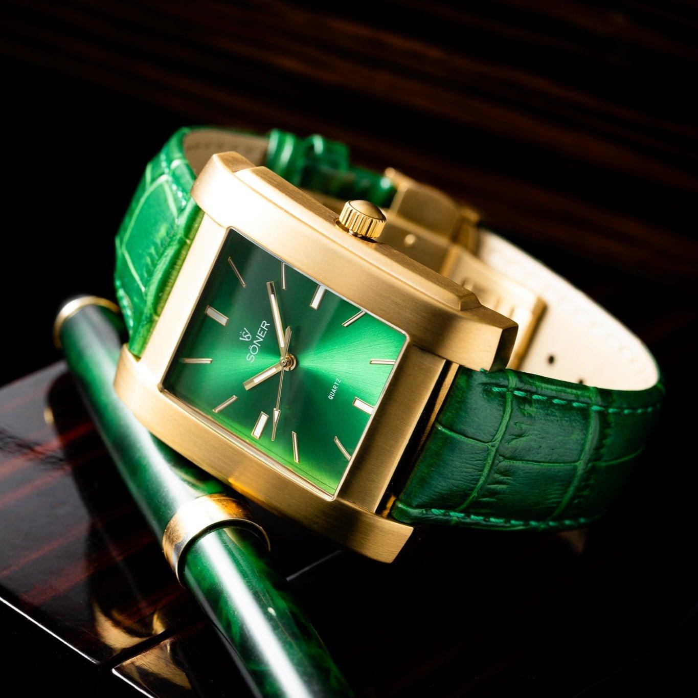 Green dials on watches are the latest trend - The Rectangular Watch Brand | Söner Watches