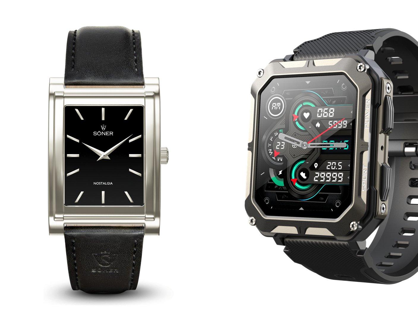 Why a Smartwatch Owner Needs an Analog Watch? - The Rectangular Watch Brand | Söner Watches