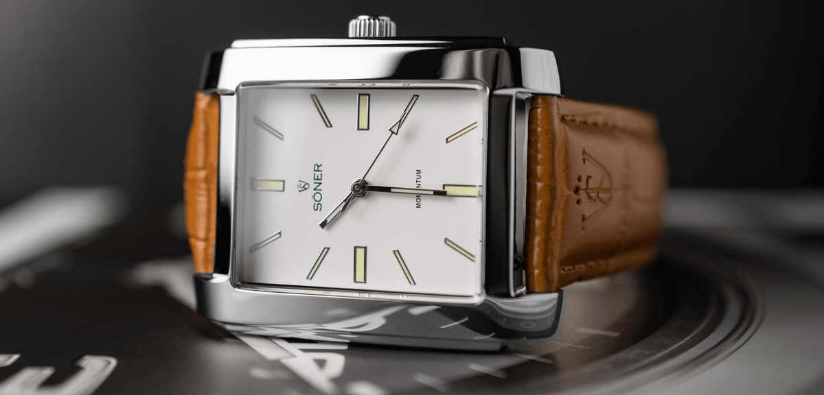 Xen Watch Rectangular Momentum Men's Rectangular Automatic Watches | Sleek Self-Winding Style