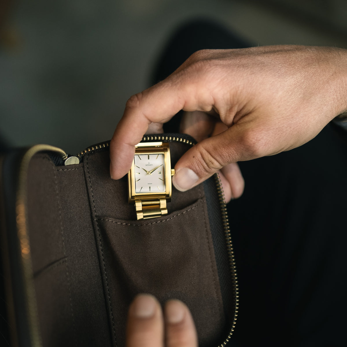 Rectangular Gold Watches for Men & Women