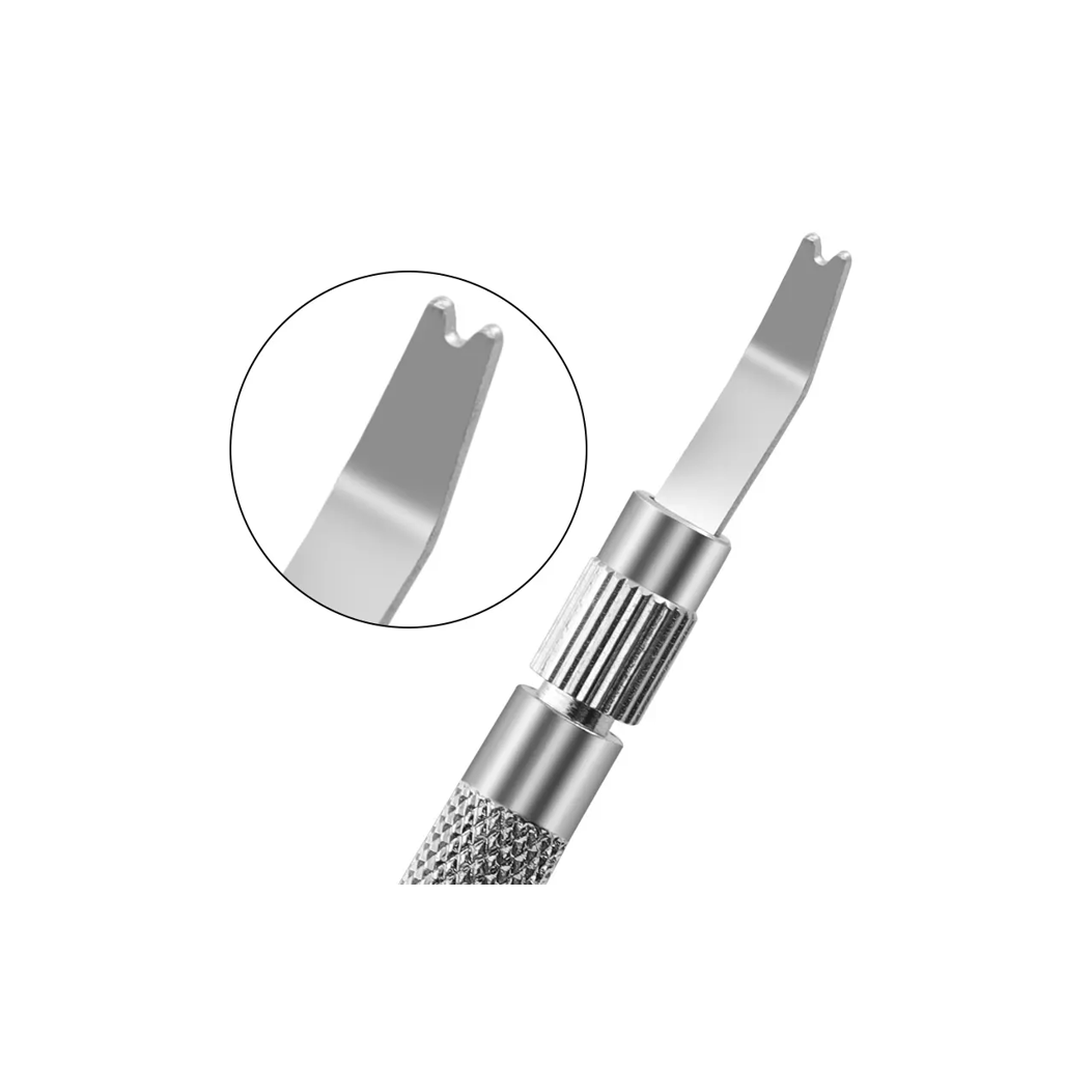 Spring bar tool is used for removing, installing, and adjusting watch straps and bracelets - the flat fork