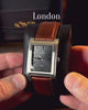 Square watch, Nostalgia London with black dial - video