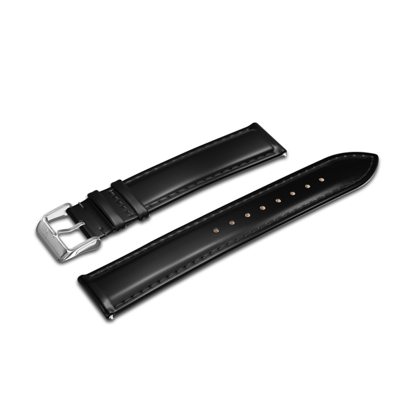 Leather Watch Band | GATSBY Obsidian (20mm) - polished steel buckle